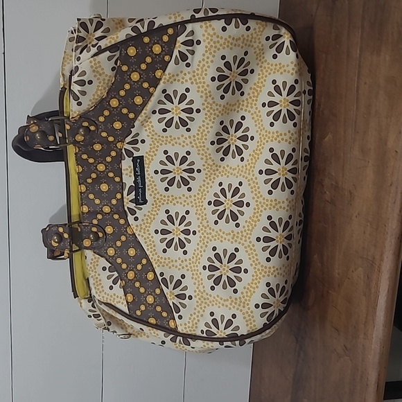 EUC Petunia Pickle Bottom Tote Women's Yellow Wistful Weekender Bag Large Tote - Picture 1 of 15
